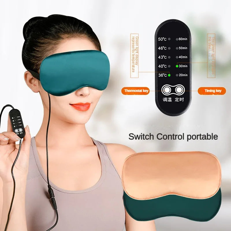 Máscara de Dormir con Compresa Caliente USB de Seda Natural